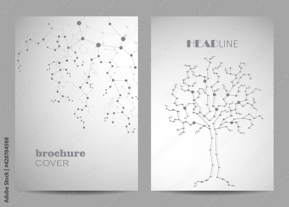Obraz premium Modern vector templates for brochure cover in A4 size.