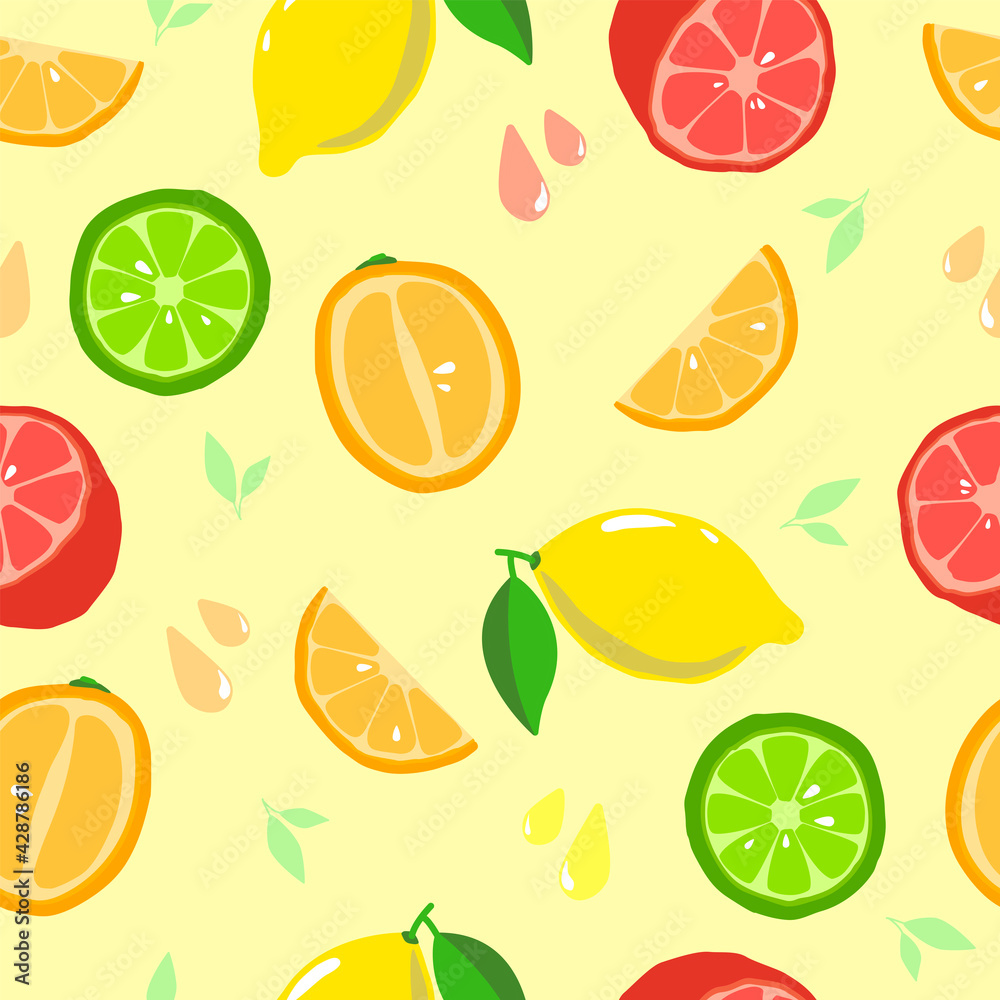 seamless bright fruit citrus yellow pattern seamless bright fruit citrus yellow pattern