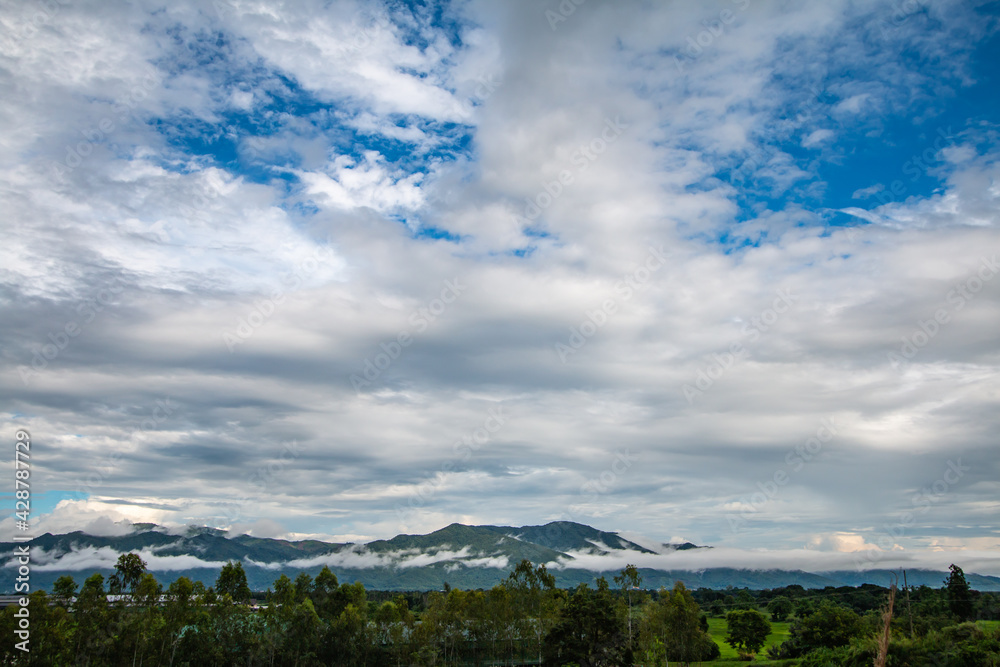 Sky mountains cornfield nature idyllic Sky mountains cornfield nature idyllic
