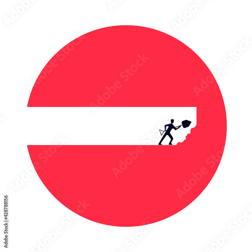 Digging vector illustration concept represents perserverance and ambition.