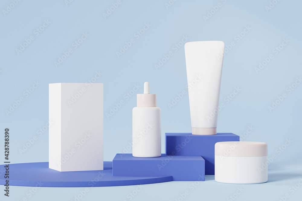 Mockup bottle, tube, jar and package box for cosmetics products ...