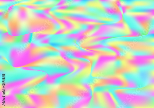 Holograph Dreamy Banner. Rainbow Overlay Hologram Cover. Fluorescent