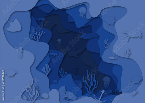 World ocean day background illustration, poster, design . High quality illustration 
