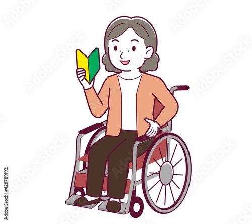 Elderly woman with gray hair