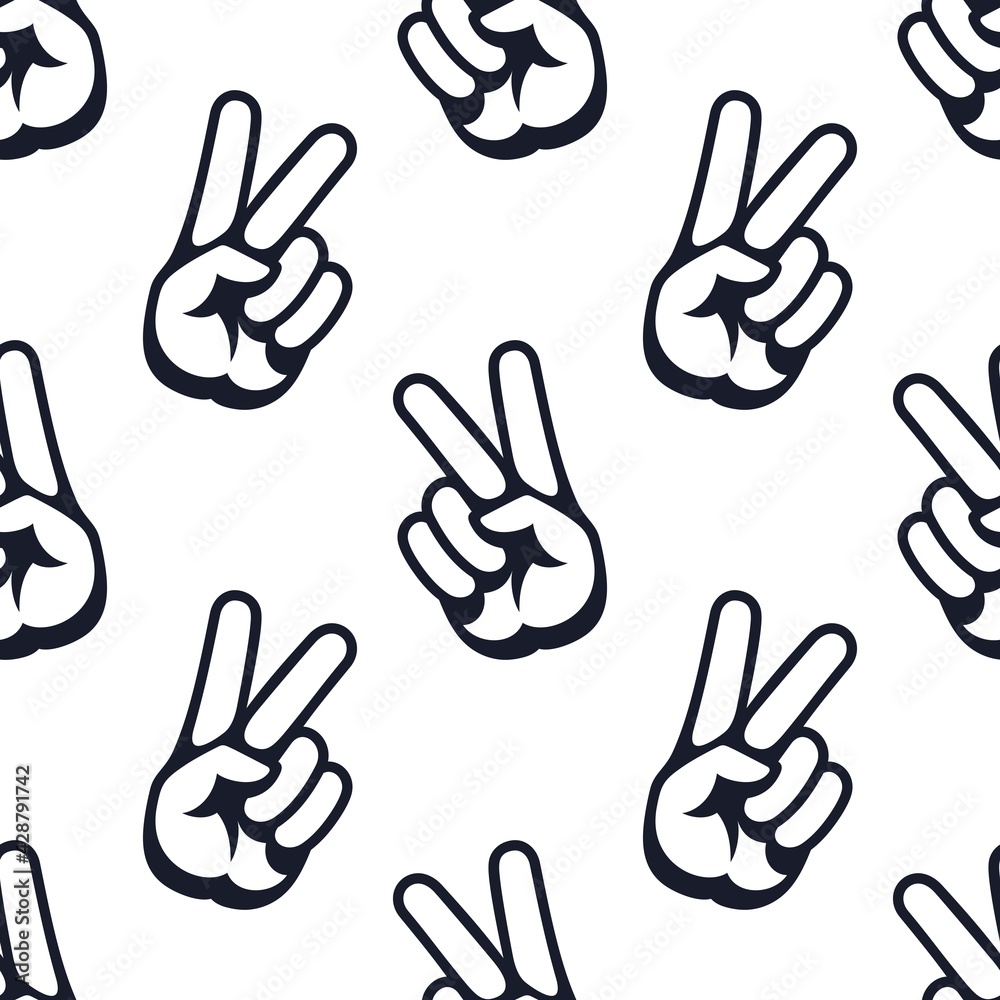 A sign of peace. Gesture V victory or peace sign in color, patriotic sign, seamless background A sign of peace. Gesture V victory or peace sign in color, patriotic sign, seamless background