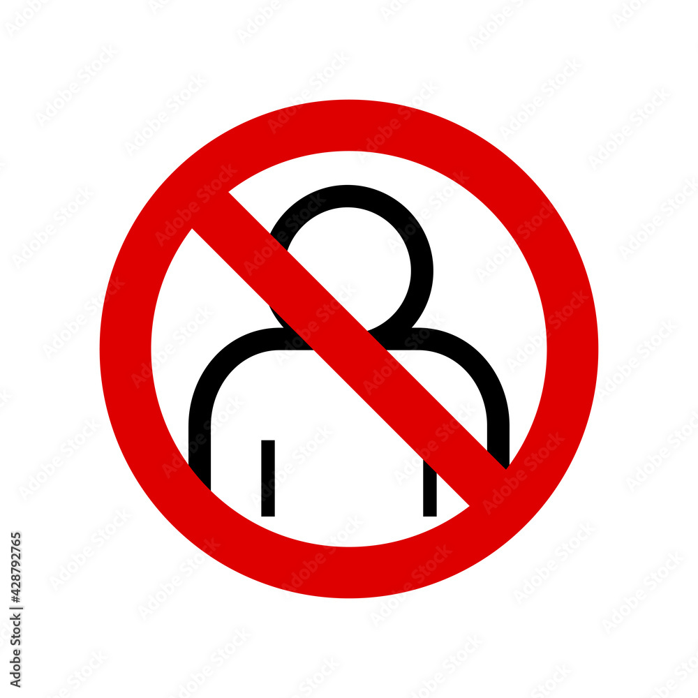 No entry for men. Prohibition sign. Forbidden round sign. Vector illustration No entry for men. Prohibition sign. Forbidden round sign. Vector illustration