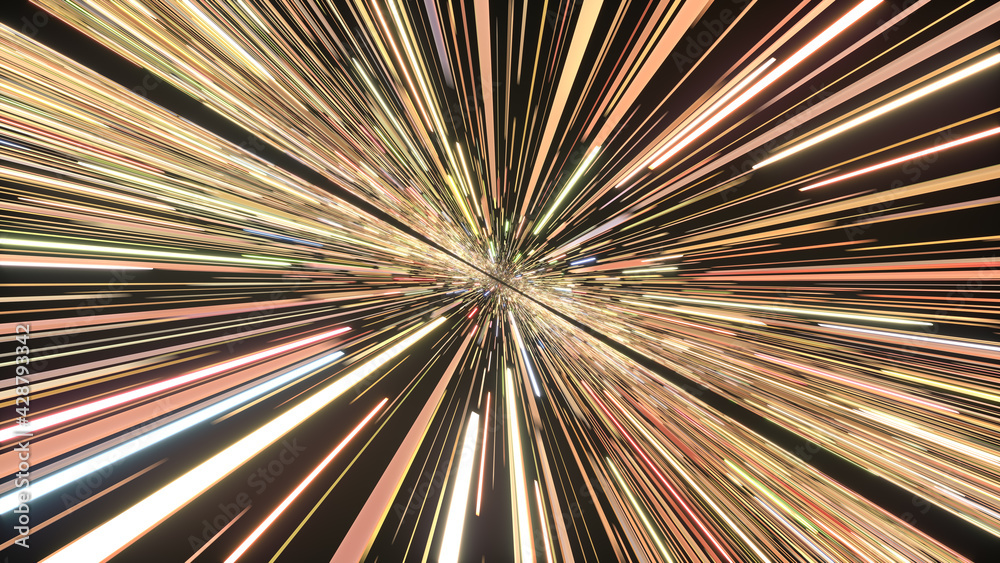 Tilted Image of Light Rays Meeting at a Vanishing Point with Mirror Effect 3D Rendering Tilted Image of Light Rays Meeting at a Vanishing Point with Mirror Effect 3D Rendering