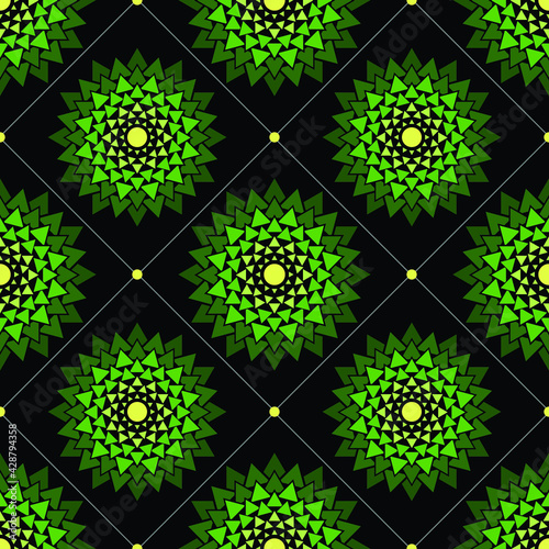 seamless background with cacti and succulents.  vector