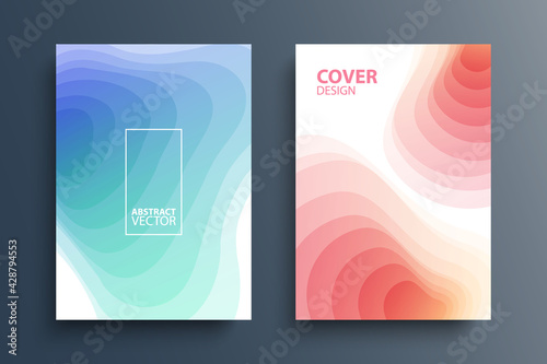 Brochure cover template layouts with gradient soft wave shapes. Futuristic abstract modern pattern with fluid colors, abstract shapes design elements for your creative design. Vector illustration.