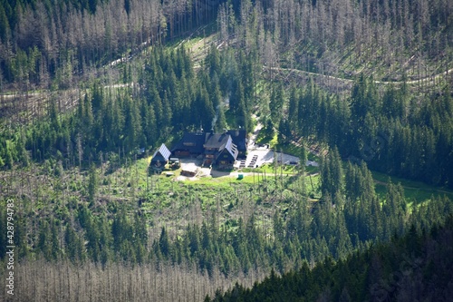 schronisko Ornak, polana Tatry Zachodnie, TPN, góry, Szczyty Tatr, w Dolinie Koscieliskiej photo