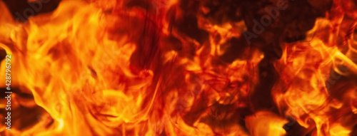 Fotografia, Obraz Dramatic pictures of fire flame background as symbol of hell and eternal pain
