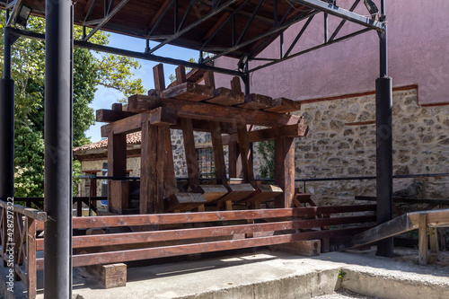 Ancient, wooden machine for the production of gunpowder (Central Macedonia, Greece)