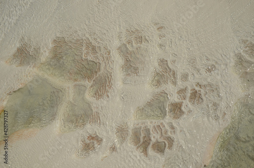 Close up abstract macro texture of travertine in Pamukkale. 