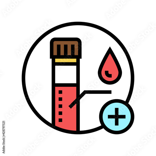 blood biopsy color icon vector. blood biopsy sign. isolated symbol illustration