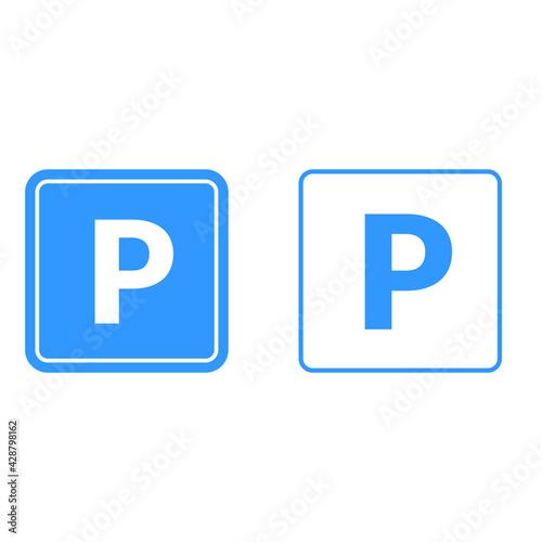Parking icon vector set. parking lot illustration sign or symbol collection.