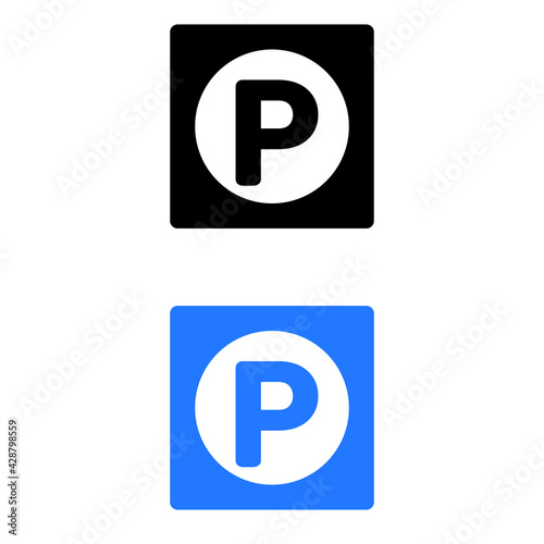 Parking icon vector set. parking lot illustration sign or symbol collection.