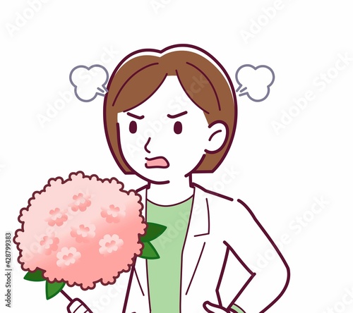 Young woman in a lab coat