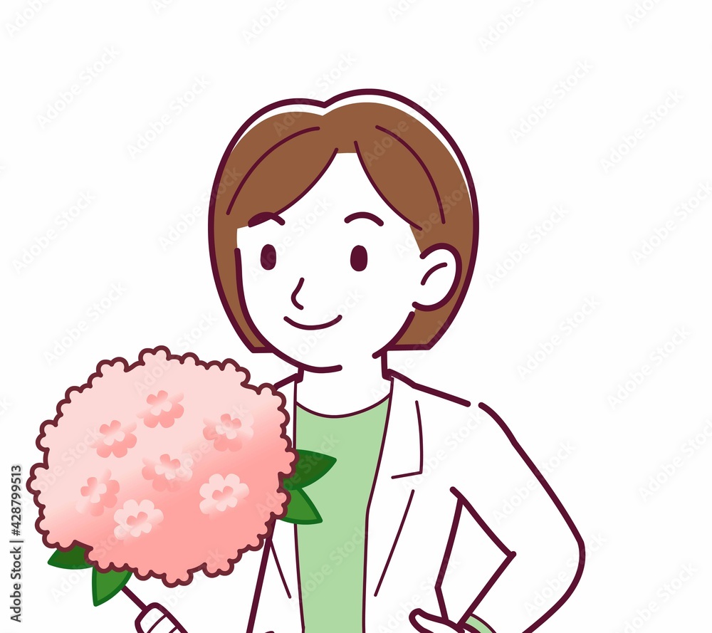 Young woman in a lab coat Young woman in a lab coat