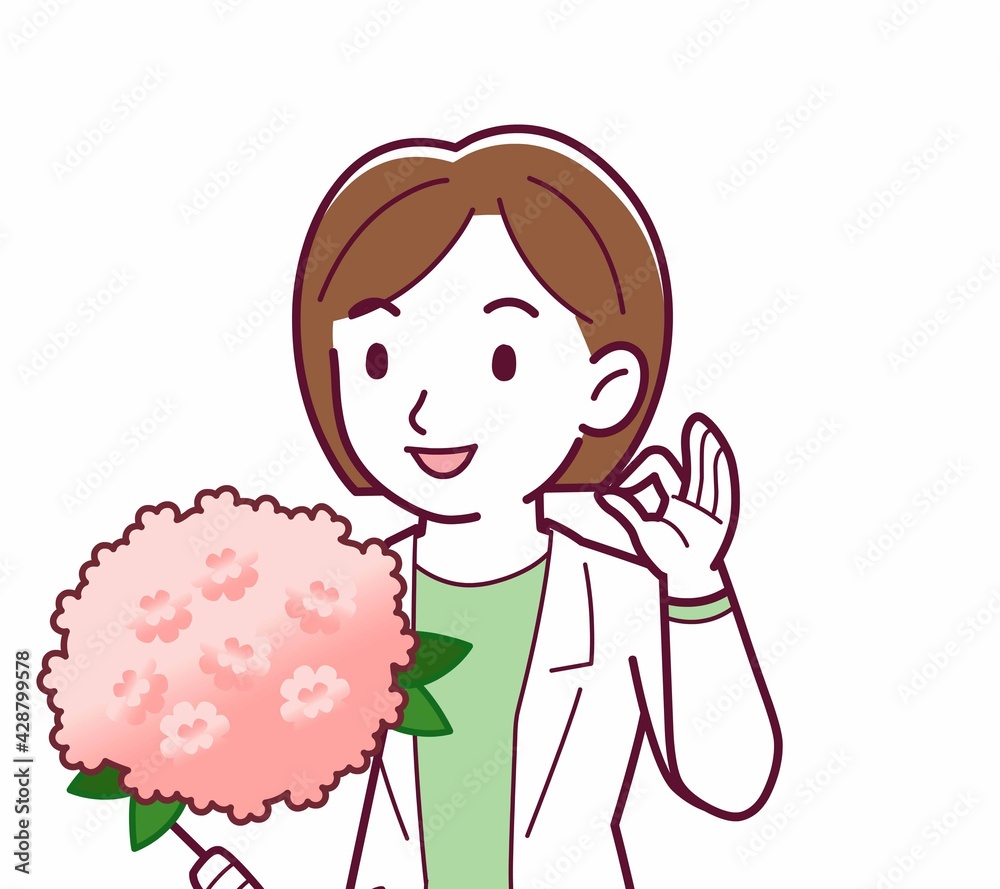 Young woman in a lab coat Young woman in a lab coat