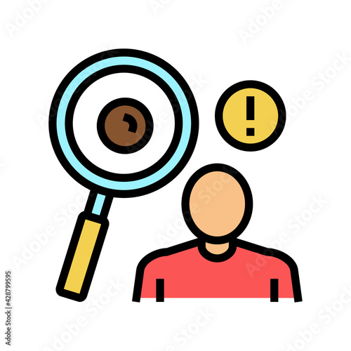 surveillance of moles color icon vector. surveillance of moles sign. isolated symbol illustration