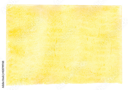 Cover yellow irregular watercolor surface with paper texture