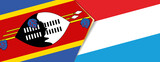 Swaziland and Luxembourg flags, two vector flags.