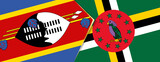 Swaziland and Dominica flags, two vector flags.