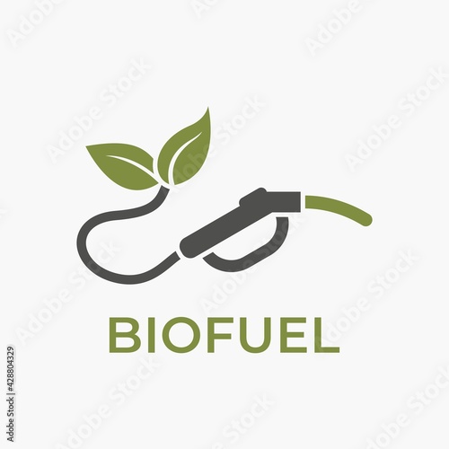 biofuel logo icon. eco auto gas station refueling gun. eco friendly industry, environment and alternative energy symbol