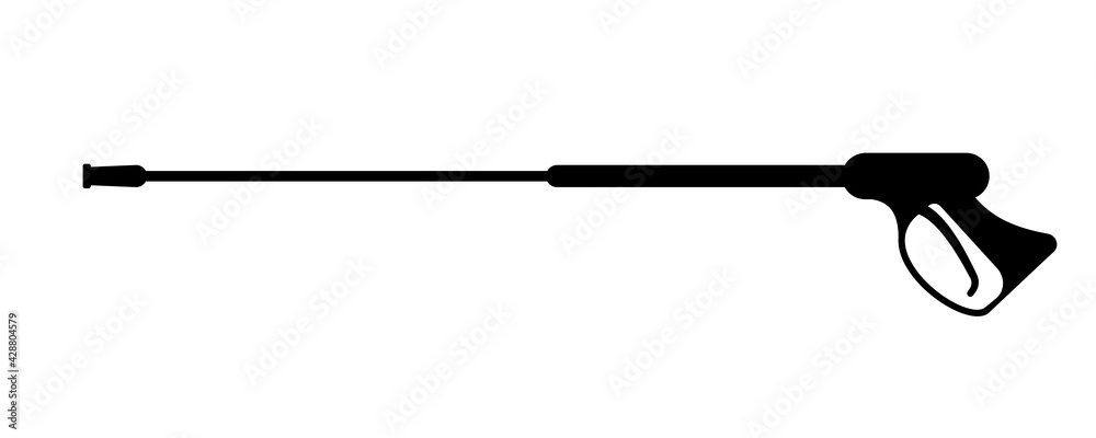 Pressure washing gun silhouette icon. Clipart image isolated on white background - obrazy, fototapety, plakaty 
