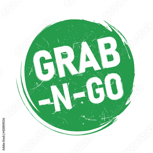 Grab and Go Rubber stamp icon. Clipart image isolated on white background