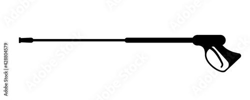Pressure washing gun silhouette icon. Clipart image isolated on white background