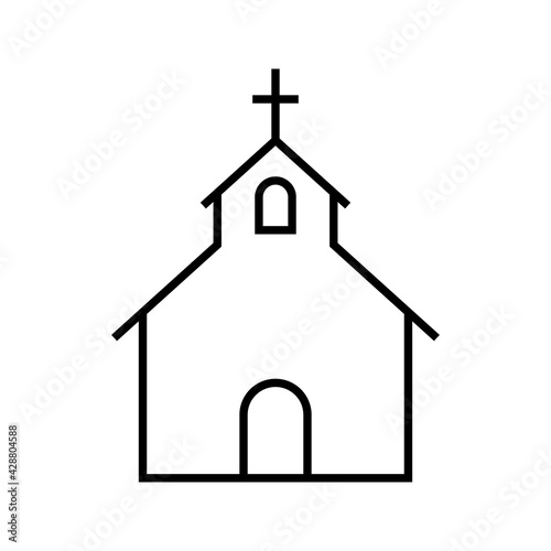 Church line icon. Clipart image isolated on white background