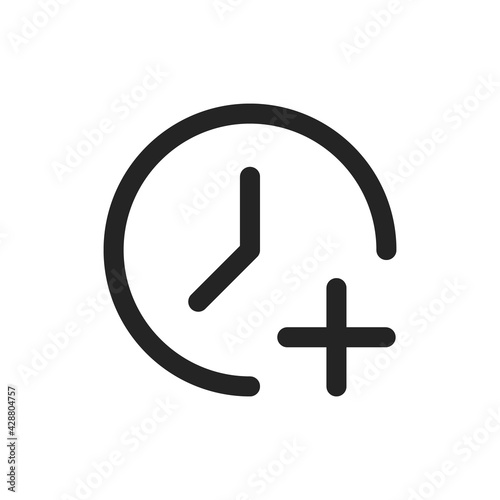 Extra time line icon. Clipart image isolated on white background