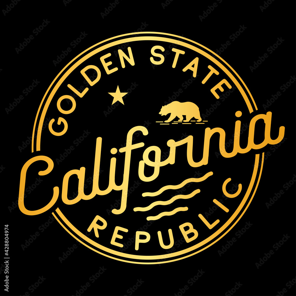 California logo. Golden State design template. Vector and illustration. 