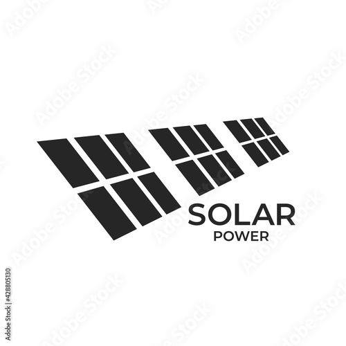 solar power icon. solar energy logo. environment, sustainable, renewable and alternative energy symbol