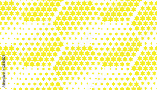 Abstract geometric pattern with stars. Seamless vector background. White and yellow halftone. Graphic modern pattern. Simple lattice graphic design