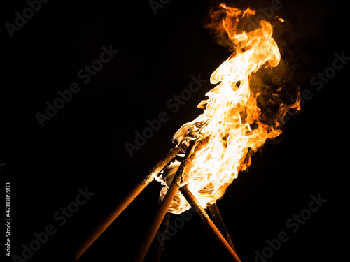 Photography Fire eating torches with flame