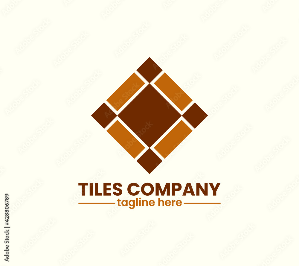 Tiles company logo with construction, tiles floor, decoration, tiler