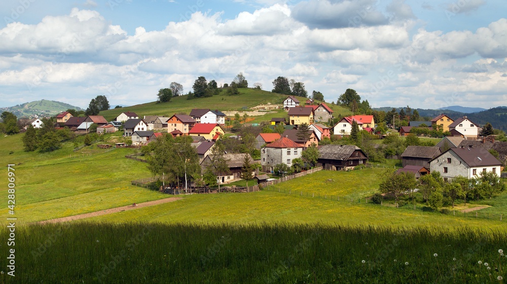Jaworzynka village Carpathian mountains Poland Beskid Jaworzynka village Carpathian mountains Poland Beskid