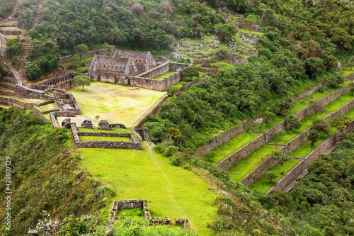 Choquequirao Inca ruins Cuzco or Cusco region in Peru photo