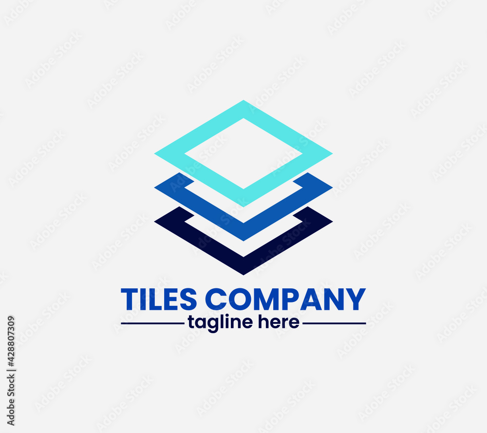 Tiles company logo with construction, tiles floor, decoration, tiler