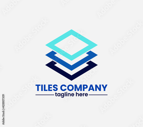 Tiles company logo with construction, tiles floor, decoration, tiler, tiles pattern, tiles, building, and business company logo.