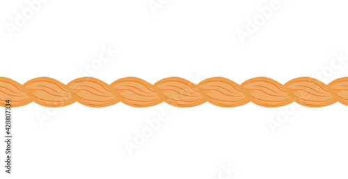 Blonde hair braid, seamless line of orange twisted strand