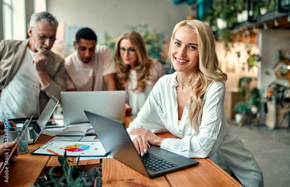 Group of people working in office