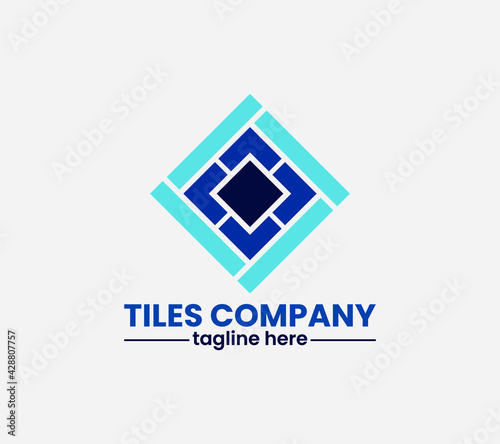 Tiles company logo with construction, tiles floor, decoration, tiler, tiles pattern, tiles, building, and business company logo.