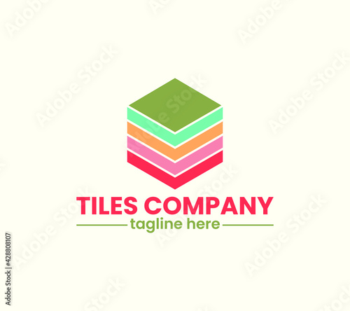 Tiles company logo with construction, tiles floor, decoration, tiler, tiles pattern, tiles, building, and business company logo.