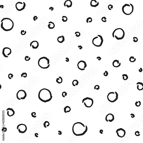 Wallpaper Mural Doodle circles seamless pattern. Monochrome hand drawn texture background. Torontodigital.ca