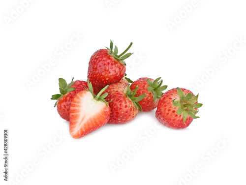 Strawberry red on white background