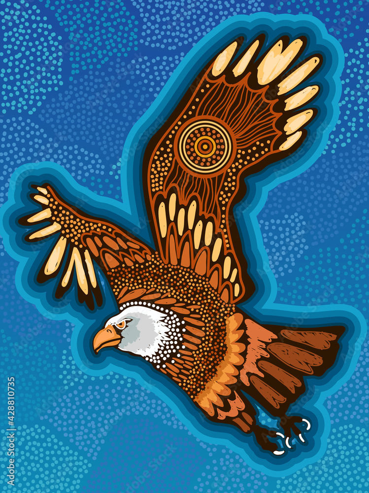 Flying eagle aboriginal style of artwork Stock Vector Adobe Stock