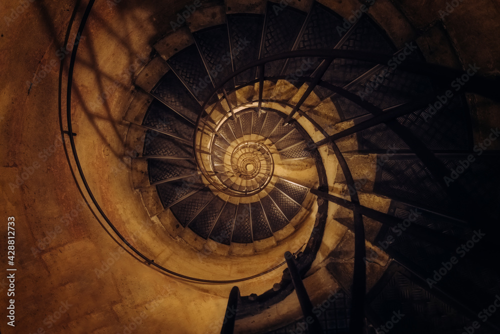 Naklejka premium Spiral staircase, Paris, France